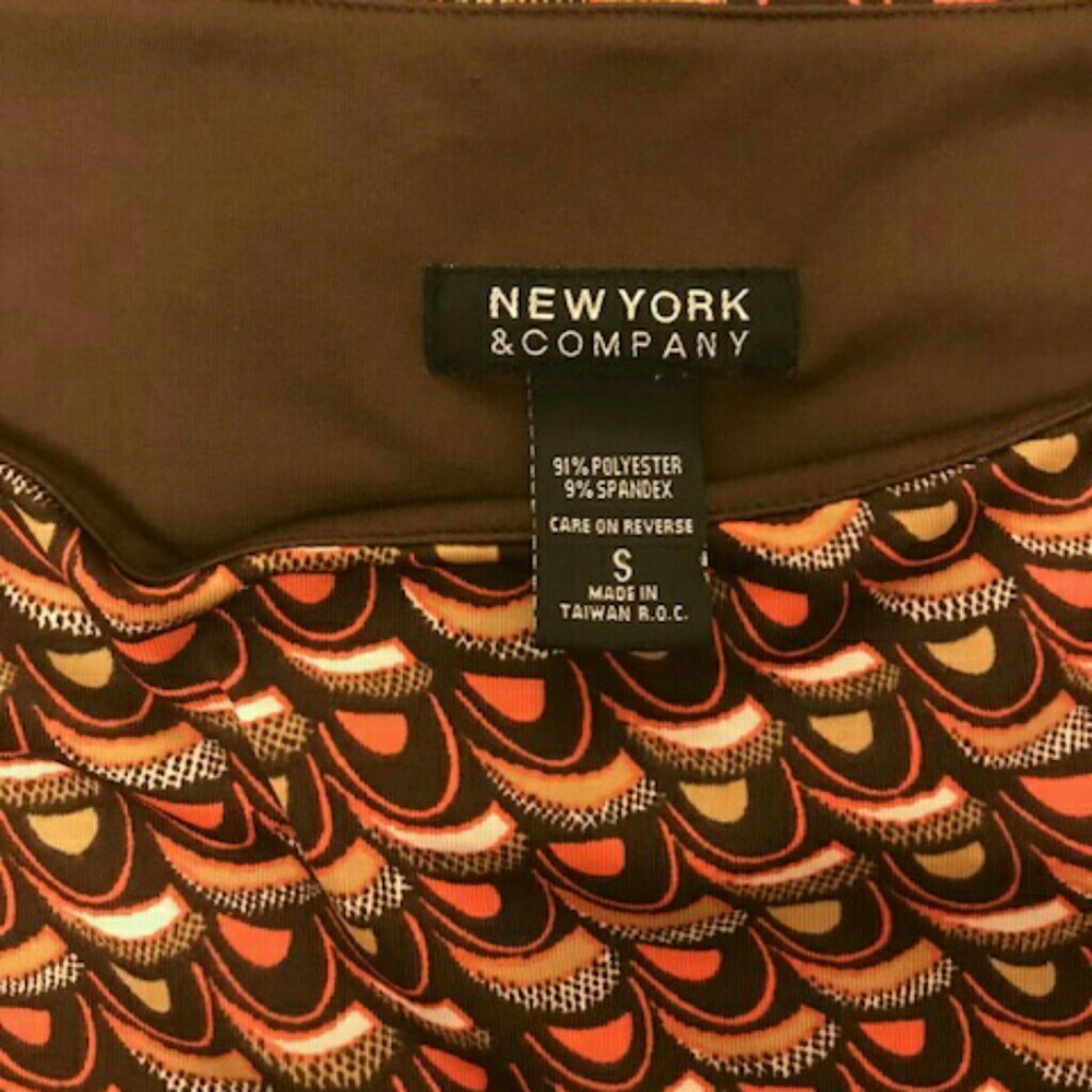 Chocolate, pink, and tan shortsleeved top